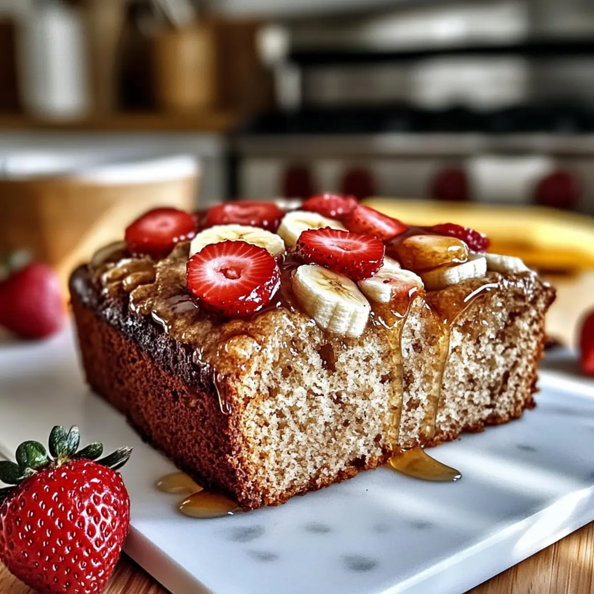 Erdbeer-Bananenbrot mit Überraschungs-Crunch genießen